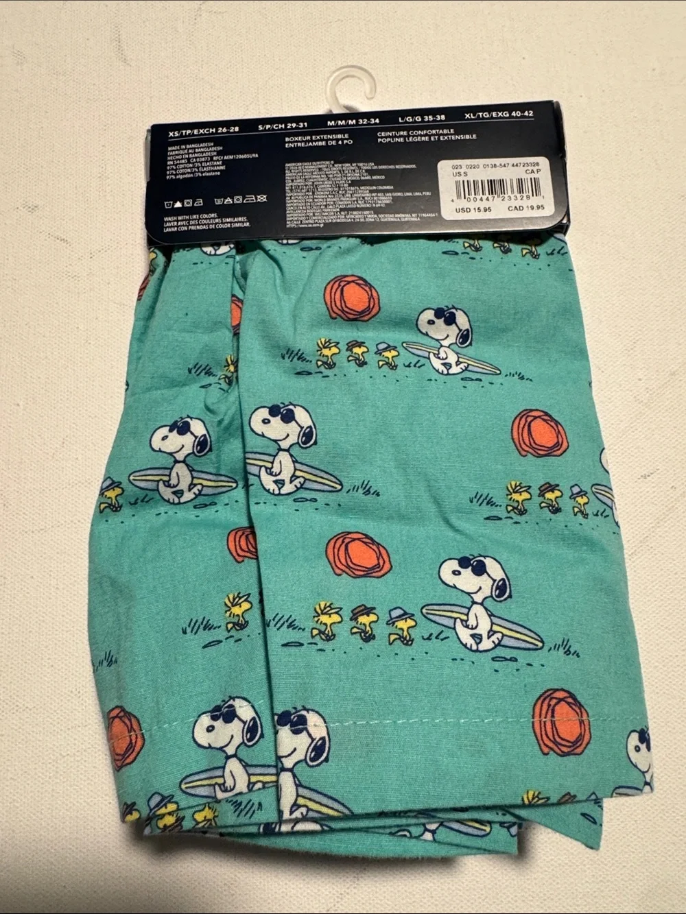 Snoopy Boxers Mens Small American Eagle Beach